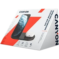 Kép 4/4 - CANYON WS-202  univerzális vezeték nélküli töltő adapter * fekete  2-in-1 15W(Qi)