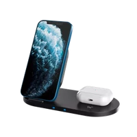 Kép 3/4 - CANYON WS-202  univerzális vezeték nélküli töltő adapter * fekete  2-in-1 15W(Qi)