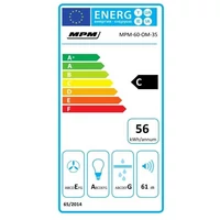 Kép 3/3 - MPM döntött páraelszívó 60cm 325 m3/óra