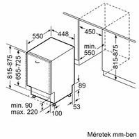 Kép 3/5 - BOSCH SPV4HMX10E beépíthető mosogatógép 45cm 10terítékes