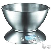 Kép 1/10 - ADLER AD-3134 5kg-os INOX konyhai tálas mérleg
