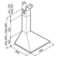 Kép 2/2 - SLX SK 50 W kürtős páraelszívó * 50cm fehér