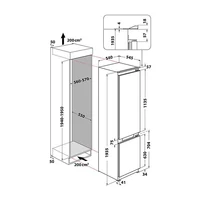 Kép 5/5 - WHIRLPOOL WHC 20T 352 Total NoFrost beépíthető kombinált hűtőszekrény 194/55cm