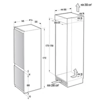 Kép 3/4 - GORENJE NRKI418EP1 NoFrost beépíthető kombinált hűtőszekrény 178/55 cm