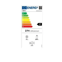 Kép 6/6 - MIDEA MDRB380FG02 NoFrost kombinált hűtőszekrény 180/55 cm, INOX