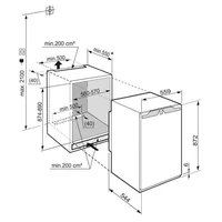 Kép 4/4 - LIEBHERR IKP1624-21 beépíthető egyajtós hűtőszekrény 89/57cm 118/16L