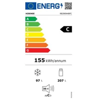 Kép 3/3 - HISENSE RB 390 N4BFC alulfagyasztós hűtőszekrény * 65/195 cm* 207/97 liter* fekete