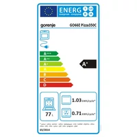 Kép 3/3 - GORENJE GO66E PIZZA 350C beépíthető pirolitikus sütő 77L
