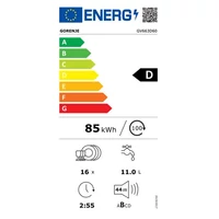 Kép 9/9 - GORENJE GV663D60 beépíthető mosogatógép 16 terítékes