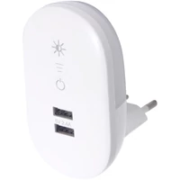 Kép 2/2 - ENTAC ENL-2USB-D éjjeli fény 3000K fényerőszabályzós 2 USB porttal