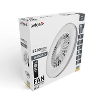 Kép 5/5 - AVIDE AFCLCCT-48W-15W-WAS mennyezeti lámpa ventilátorral Wanda ezüst, 2x24W+15W motor, távirányítóva