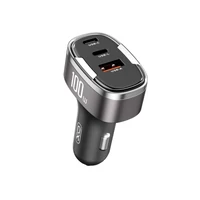 Kép 1/2 - XO  CC61  autós töltő *1 100W 1xUSB 1xUSB-C szürke