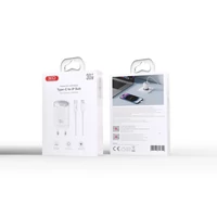 Kép 2/2 - XO  CC21  fali töltő adapter 1xUSB-C 1xUSB 30W fehér + kábel