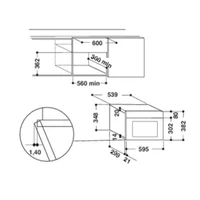 Kép 2/2 - WHIRLPOOL beépíthető mikrohullámú sütő 22L