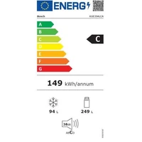 Kép 5/5 - BOSCH alulfagyasztós hütő 201/60cm inox