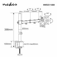 Kép 6/11 - NEDIS MMSIS110BK asztali monitor tartó