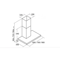 Kép 3/3 - GORENJE kürtős páraelszívó 90cm 373 m3/óra