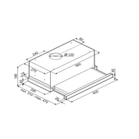 Kép 3/4 - SLX ST 60B/2 telszkópos páraelszívó,fekete