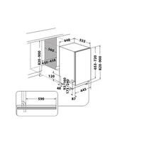 Kép 5/6 - WHIRLPOOL WSIC3M27C beépíthető mosogatógép,45cm