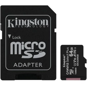 KINGSTON 64GB Micro SD memóriakártya + adapter