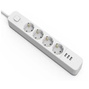 ENTAC ESES1.5G4-1.5-SW-3USB elosztós hosszabbító » kapcsolós  3xUSB-A  4 aljzat  1.5m