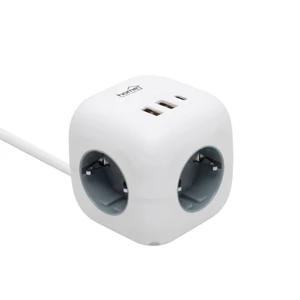 HOME CUBE2 kocka elosztó * max. 3680 W, USB töltő, 1,5 m hosszú vezeték