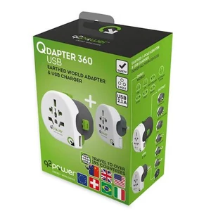 QDAPTER 2.100130 utazóadapter 360 USB Q2