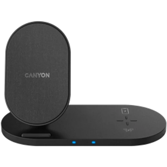 CANYON WS-202  univerzális vezeték nélküli töltő adapter * fekete  2-in-1 15W(Qi)