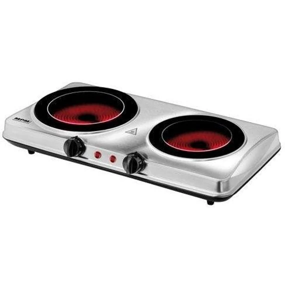 MPM MKE20  kermámia főzőlap dupla 2000W inox
