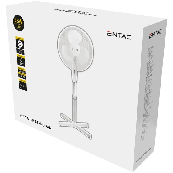 ENTAC álló ventilátor 45W fehér