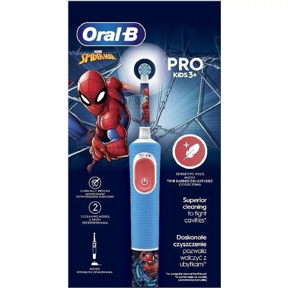 ORAL-B D103 Vitality PRO Sipderman gyerek elektromos fogkefe