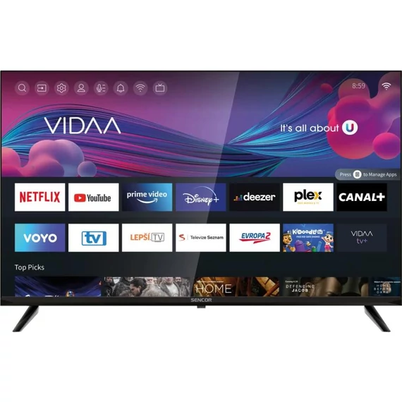 SENCOR SLE 32S702TCS Smart LED televízió » VIDAA/op. HD-Ready 32"/82cm képátló