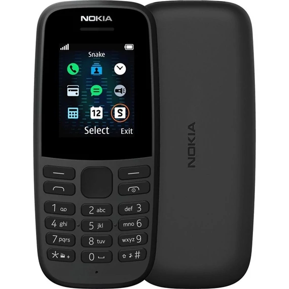 NOKIA 105 (2019) 1,77" fekete mobiltelefon + Yettel kártya