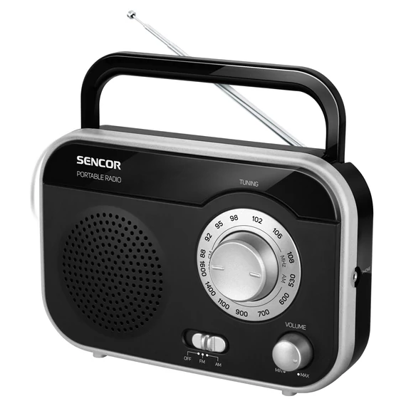SENCOR SRD 210BS fekete/ezüst hordozható AM-FM rádió