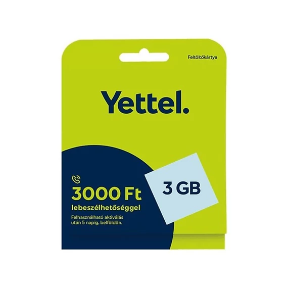 Yettel  1122284  feltöltőkártya Expressz  *3 GB mobilnet extra