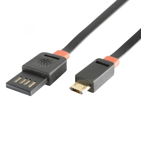 HOME USBF 3 töltőkábel, * 2 oldalú, fordítható, USB-A dugó, microUSB-B dugó, 3m,