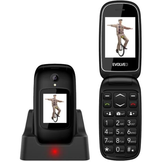 EVOLVEO mobiltelefon Flip fekete