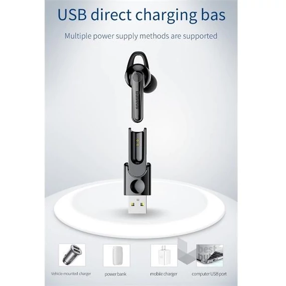 BASEUS Bluetoth Headset + mágneses töltő