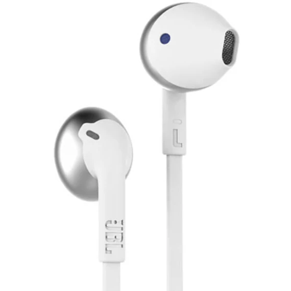 JBL T205 króm-fehér mikrofonos fülhallgató