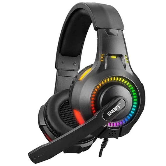 SNOPY SN-8800 Gametime RGB mikrofonos fejhallgató