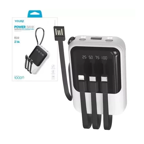 YOURZ R22 8000mAh Powerbank Type-C/Iphone/micro kábel