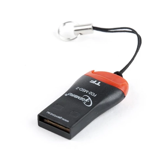 GEMBIRD  FD2-MSD-3  USB2.0 microSDHC  kártyaolvasó  fekete-piros