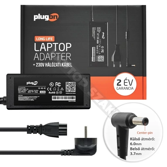 PLUGON  Asus 20V 7.5A (150W) center-pin töltő