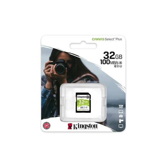 KINGSTON 32GB SD Canvas Select Plus memória kártya