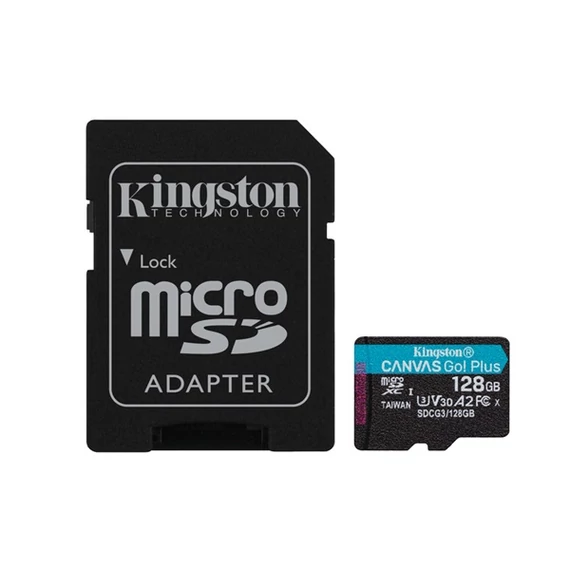 KINGSTON 128GB microSDXC kártya + adapter