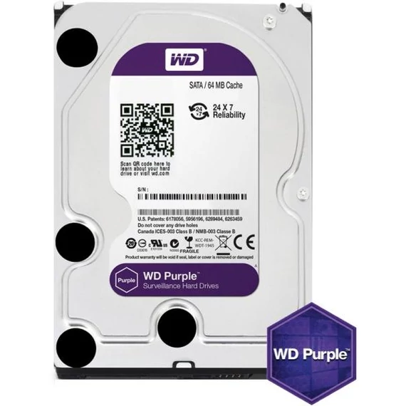 WESTERN DIGITAL 4TB Purple 5400rpm 64MB Winchester