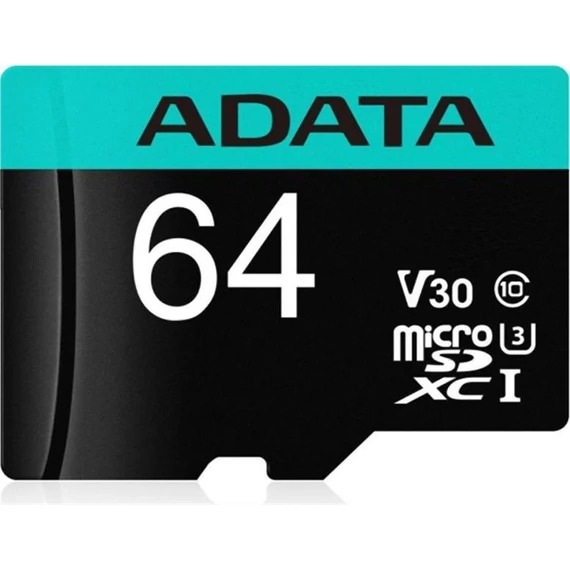 ADATA A2 V30S 64GB MicroSDXC memóriakártya + adapter
