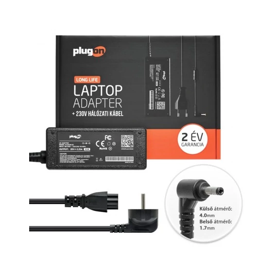 PLUGON Lenovo 4.0x1.7mm 20V 2.25A laptop töltő