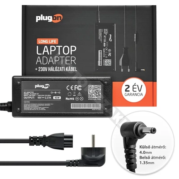 ASUS X540LA 19V 2,37A 4.0x1.35mm laptop töltő