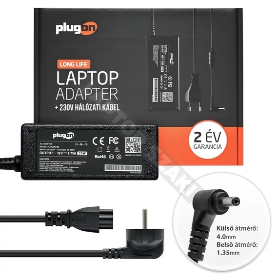 ASUS 19V 1.75A  (33W) 4.0x1.35mm laptop töltő
